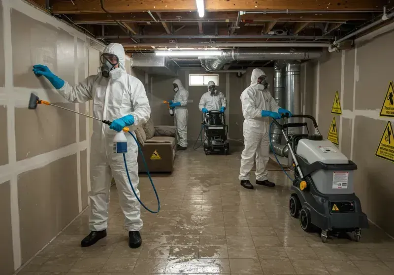 Basement Moisture Removal and Structural Drying process in White City, UT